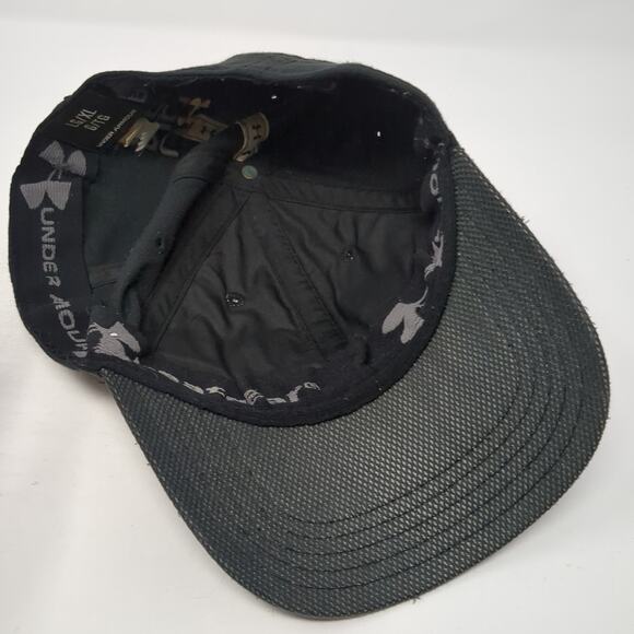 Under Armour Heatgear Fitted Baseball Cap Black XL Embroidered Vented Holes - Picture 7 of 10